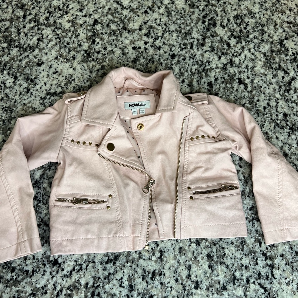 Pink leather jacket (3t)